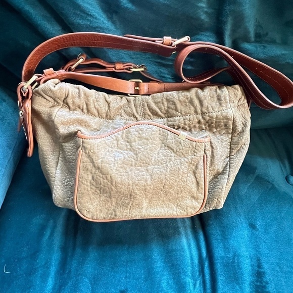 ANTHROPOLOGIE SCHULER & SONS PHILADELPHIA PEBBLED LEATHER SATCHEL CROSSBODY BAG - Picture 1 of 10